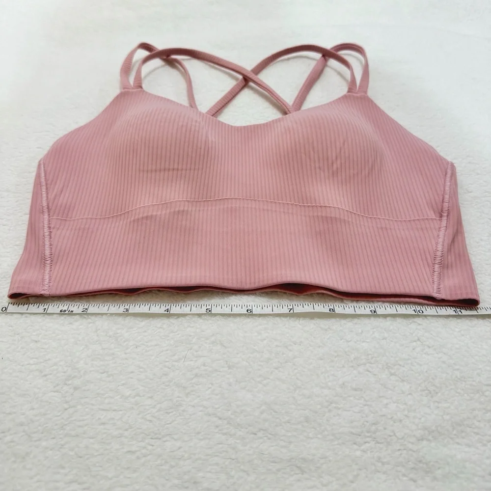 SOLD❌ Lululemon Like a Cloud Ribbed Longline Sports Bra Pink Haze Size 6 - Picture 10 of 10